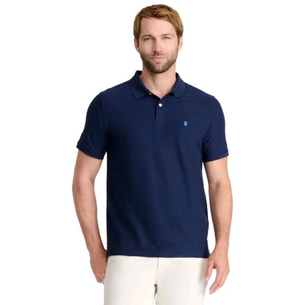 IZOD Men's XLT Tall Advantage  Regular Fit Stretch Solid‎ Navy Blue Polo Shirt